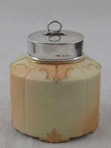 Appraisal: A Worcester Locke Co blush ivory tea caddy with silver