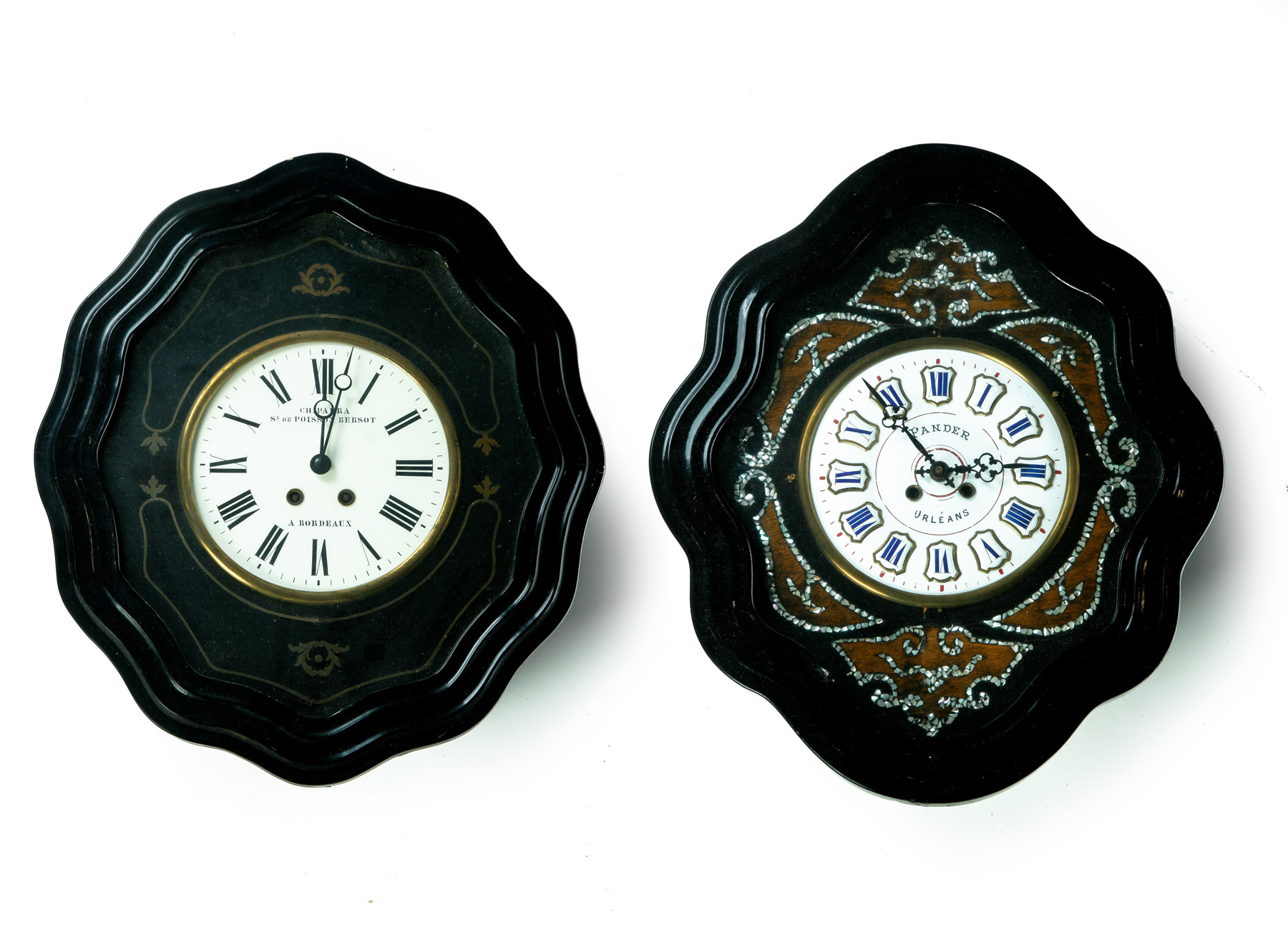 Appraisal: TWO SIMILAR FRENCH PICTURE FRAME WALL CLOCKS Fourth quarter- th