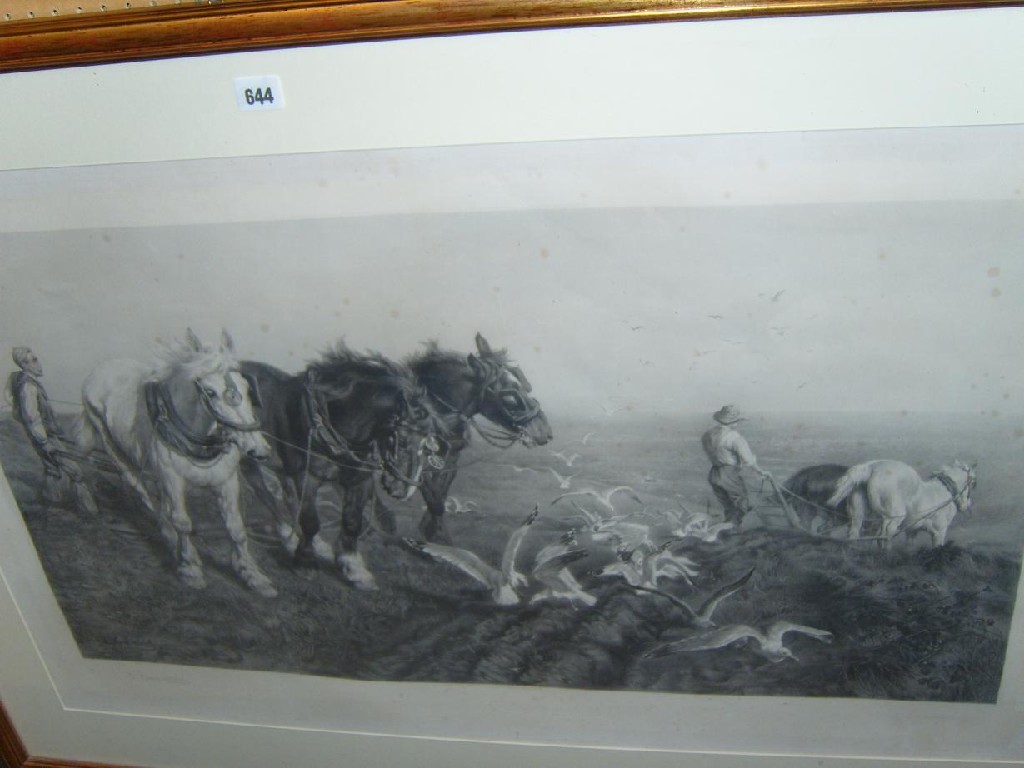 Appraisal: A large early th century black and white engraving by