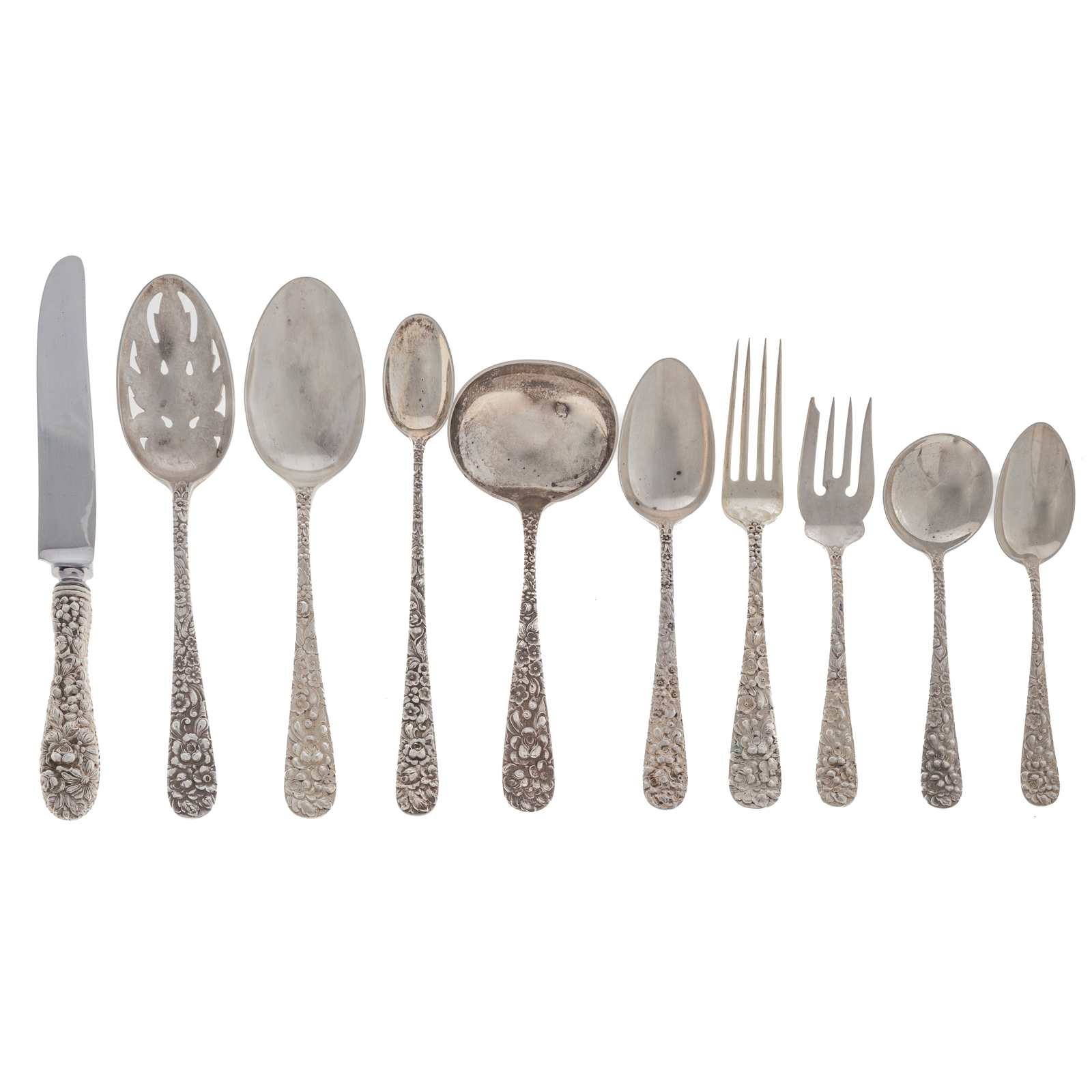 Appraisal: STIEFF STERLING ROSE FLATWARE SERVICE Including eight dinner knives nine