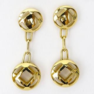 Appraisal: Cartier Pasha Karat Yellow Gold Drop Dangle Earrings Signed Cartier