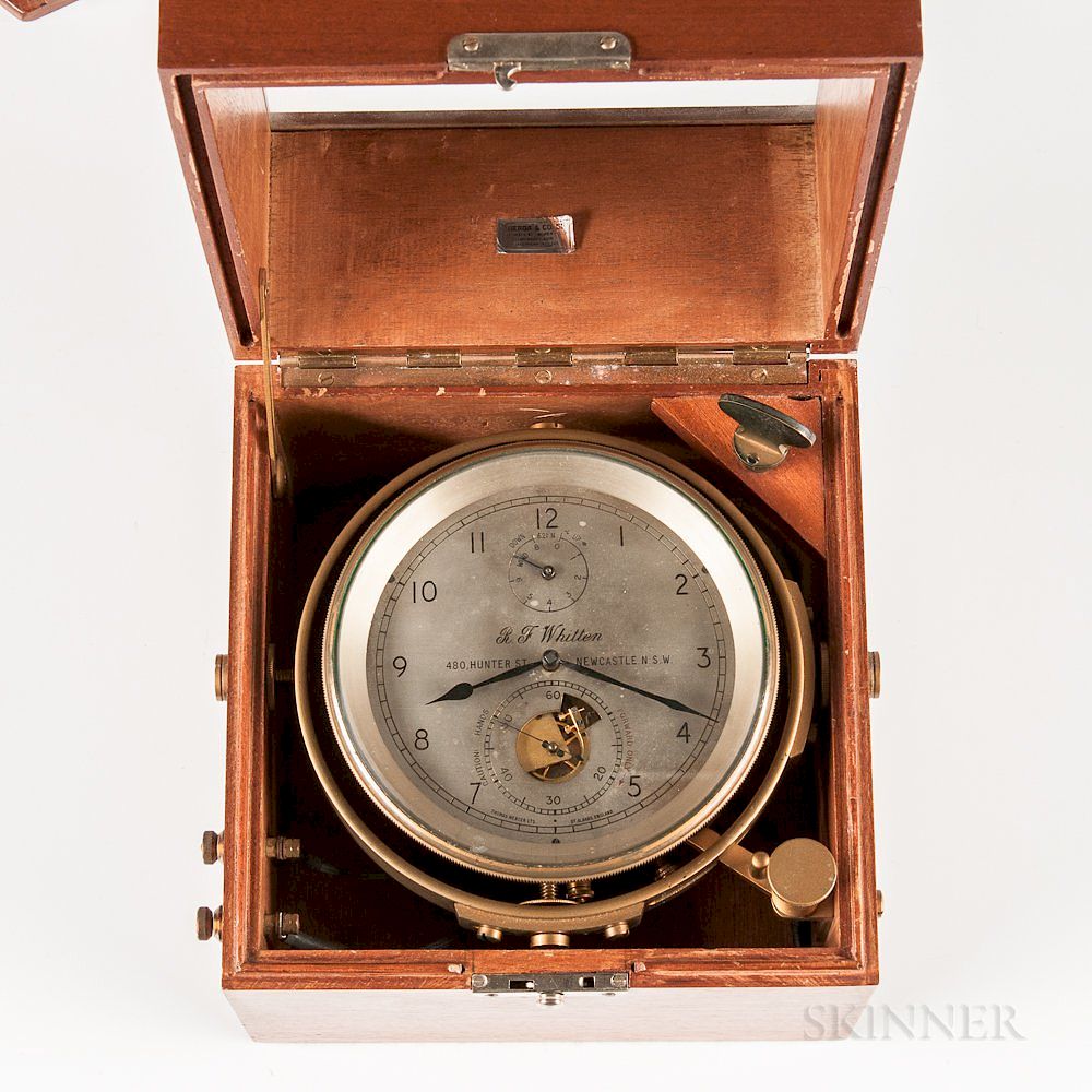 Appraisal: Thomas Mercer Eight-day Boxed Chronometer No and Certificate Thomas Mercer