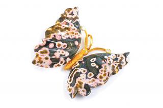 Appraisal: A Agate and Gold Butterfly Brooch by Andreas Von Zadora