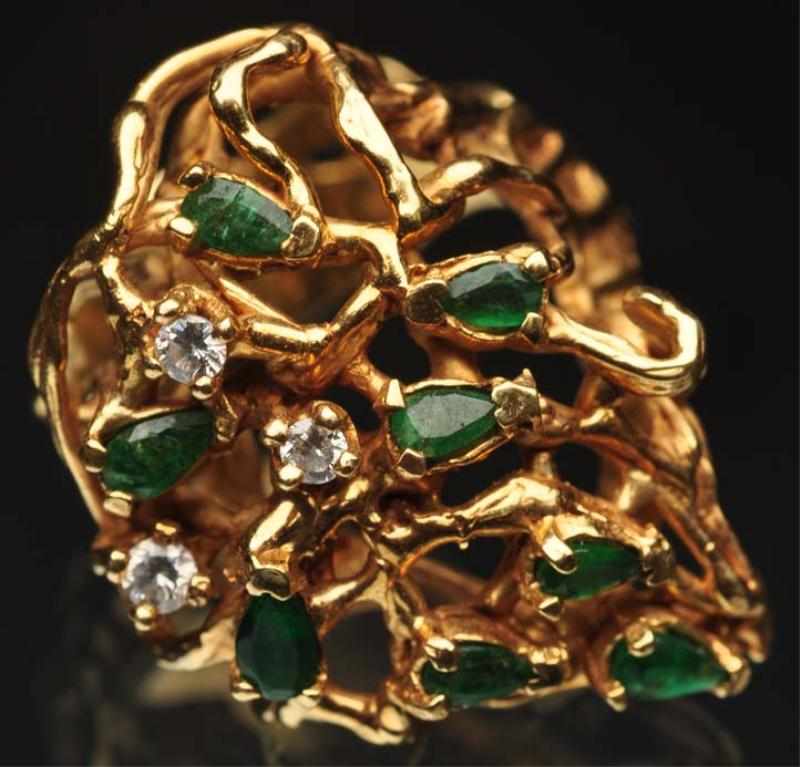 Appraisal: K Y Gold Diamond Emerald Ring Weight grams dwt Condition