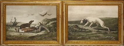 Appraisal: Two French Painted Porcelain Plaques Signed H Bertaux x in