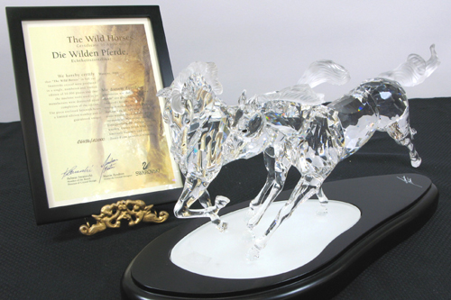 Appraisal: SWAROVSKI WILD HORSES NUMBERED LIMITED EDITION two running horses faceted