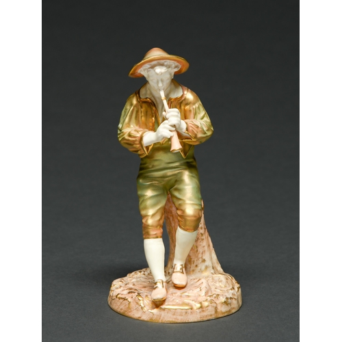 Appraisal: A Royal Worcester figure of Strephon the boy piper decorated