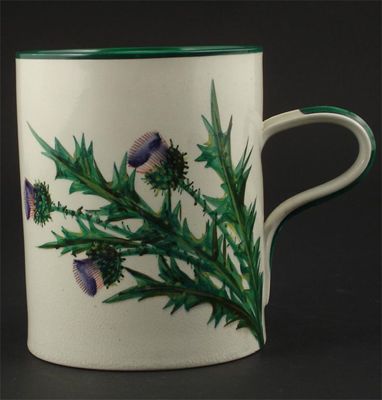 Appraisal: Thistle' a Wemyss pottery tankard painted in shades of purple