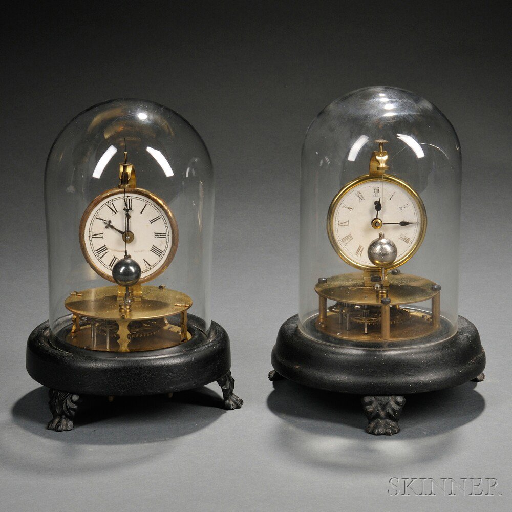 Appraisal: Two Brigg's Rotary Clocks E N Welch Forestville Connecticut with