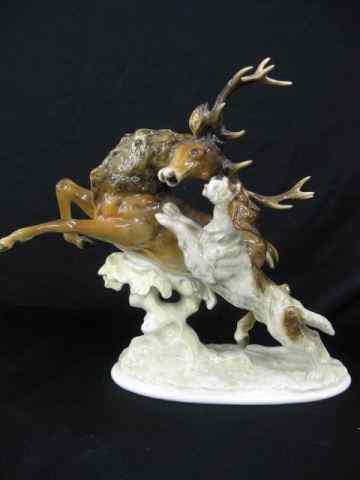 Appraisal: Hutschenreuther Porcelain Figurine ofDog Stag '' tall signed by artist