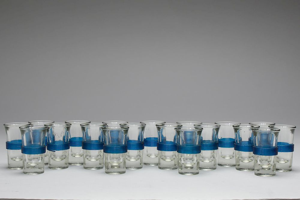 Appraisal: Shot Glasses with Applied Decoration Set of Set of shotglasses