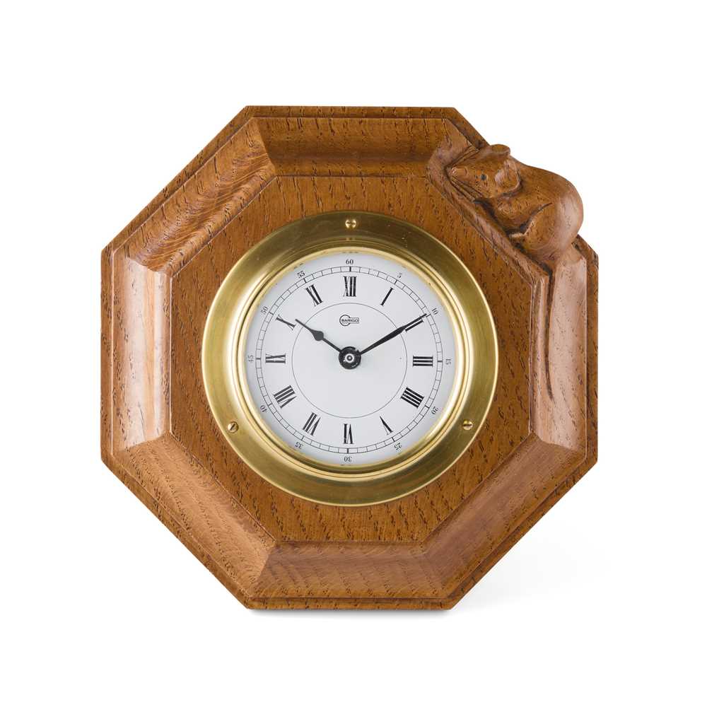 Appraisal: ROBERT 'MOUSEMAN' THOMPSON - OCTAGONAL WALL CLOCK CIRCA S oak