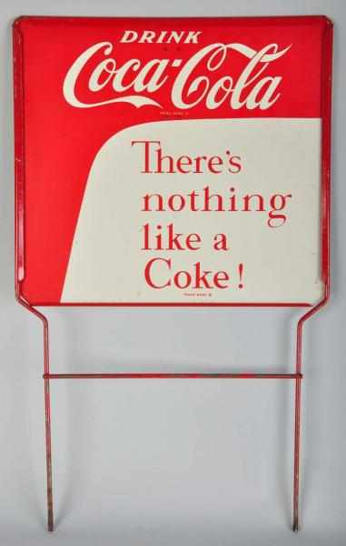 Appraisal: Coca-Cola Rack Sign Description s With original iron bar framework