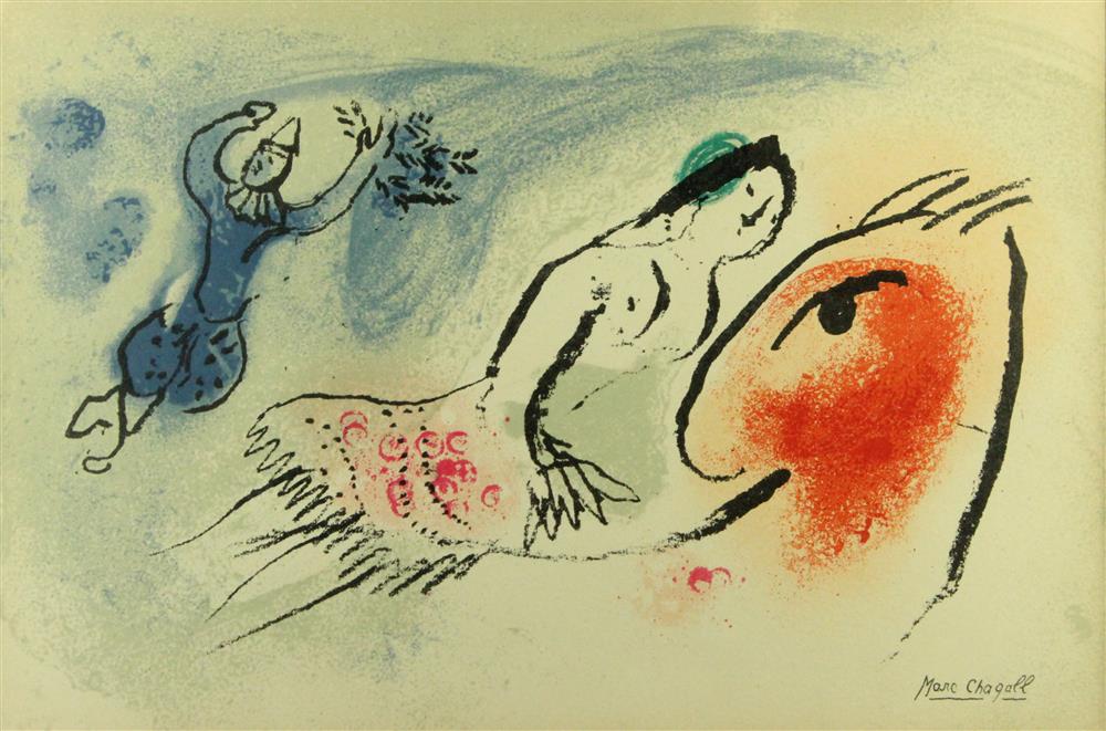 Appraisal: MARC CHAGALL FRENCH - CIRCUS SCENE Color lithograph x in