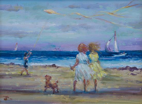 Appraisal: Sale Lot Philip Corley American th century Beach Walk oil