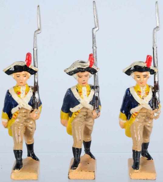 Appraisal: Lineol cm American Revolution Marchers Includes three rare marching figures