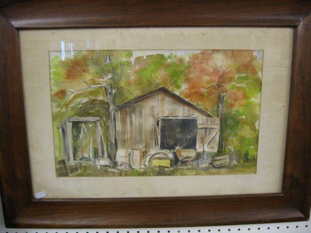 Appraisal: Mrytle McCoy Watercolor Reid Gold Mine Equipment Shed listed artist