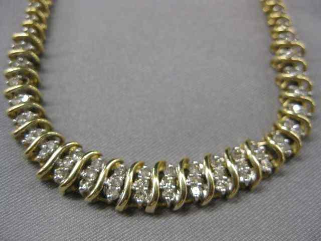 Appraisal: Diamond Necklace round diamonds totaling carats in k yellow gold