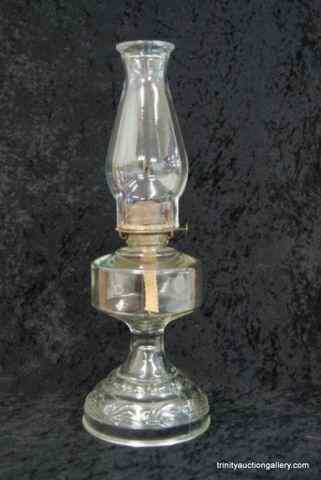 Appraisal: Vintage c Pressed Glass Oil LampFrom the depression era 's