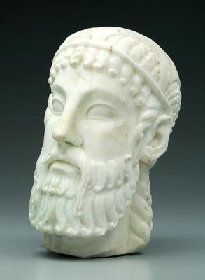 Appraisal: Marble sculpture classical style head of bearded man with helmet