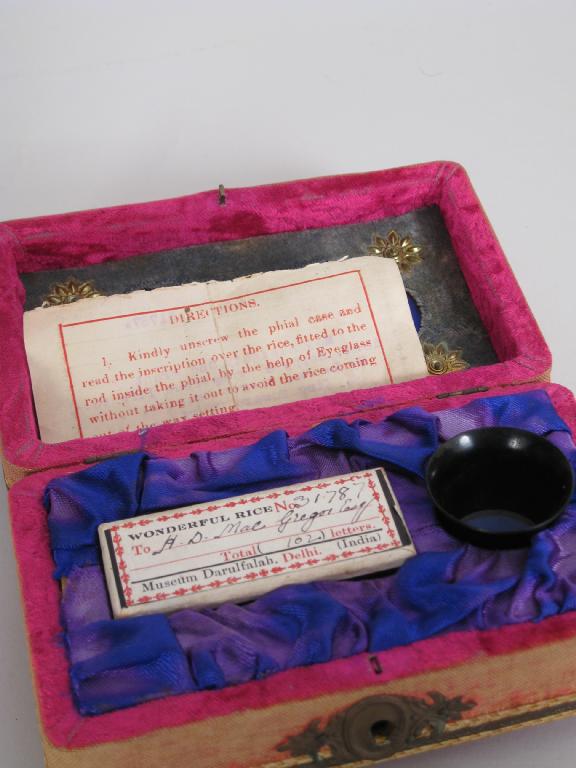 Appraisal: A velvet Box with metal mounts containing a single Grain