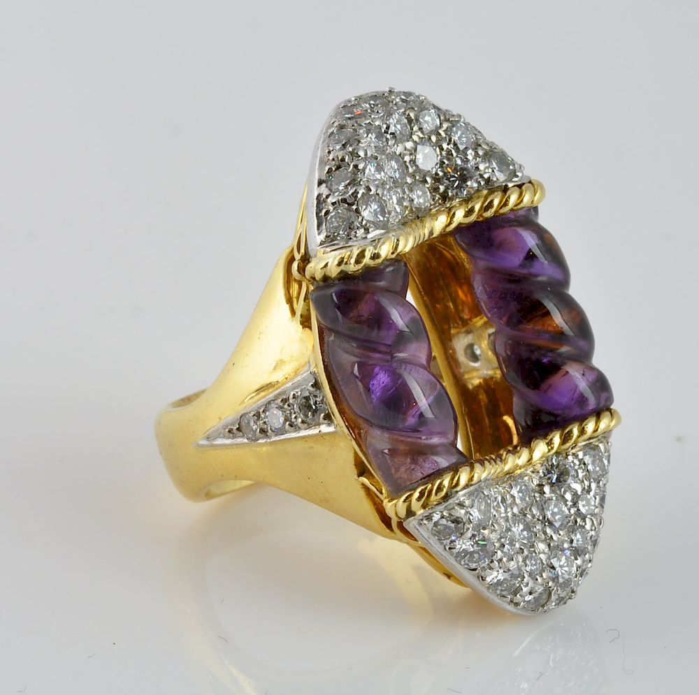 Appraisal: Kutchinsky Pave Diamond Pink Tourmaline Ring Kutchinsky of London pave