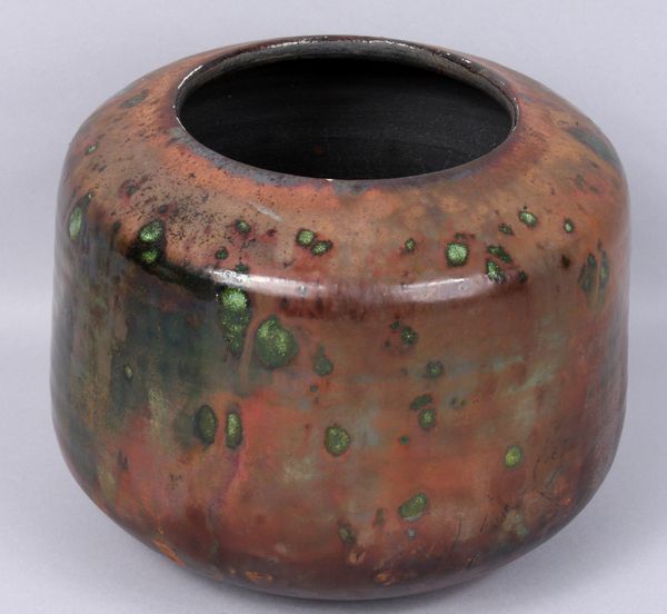 Appraisal: Arts and Crafts copper drip-glazed pottery bowl signed 'Mascawot '