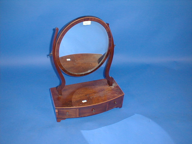 Appraisal: A Georgian mahogany dressing table mirror with drawer base