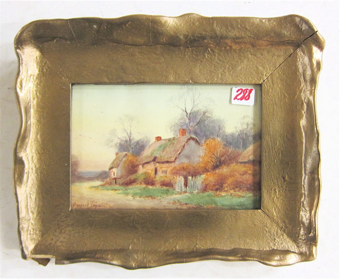 Appraisal: JOYCE BUNFORD British th century Watercolor on paper thatched roof