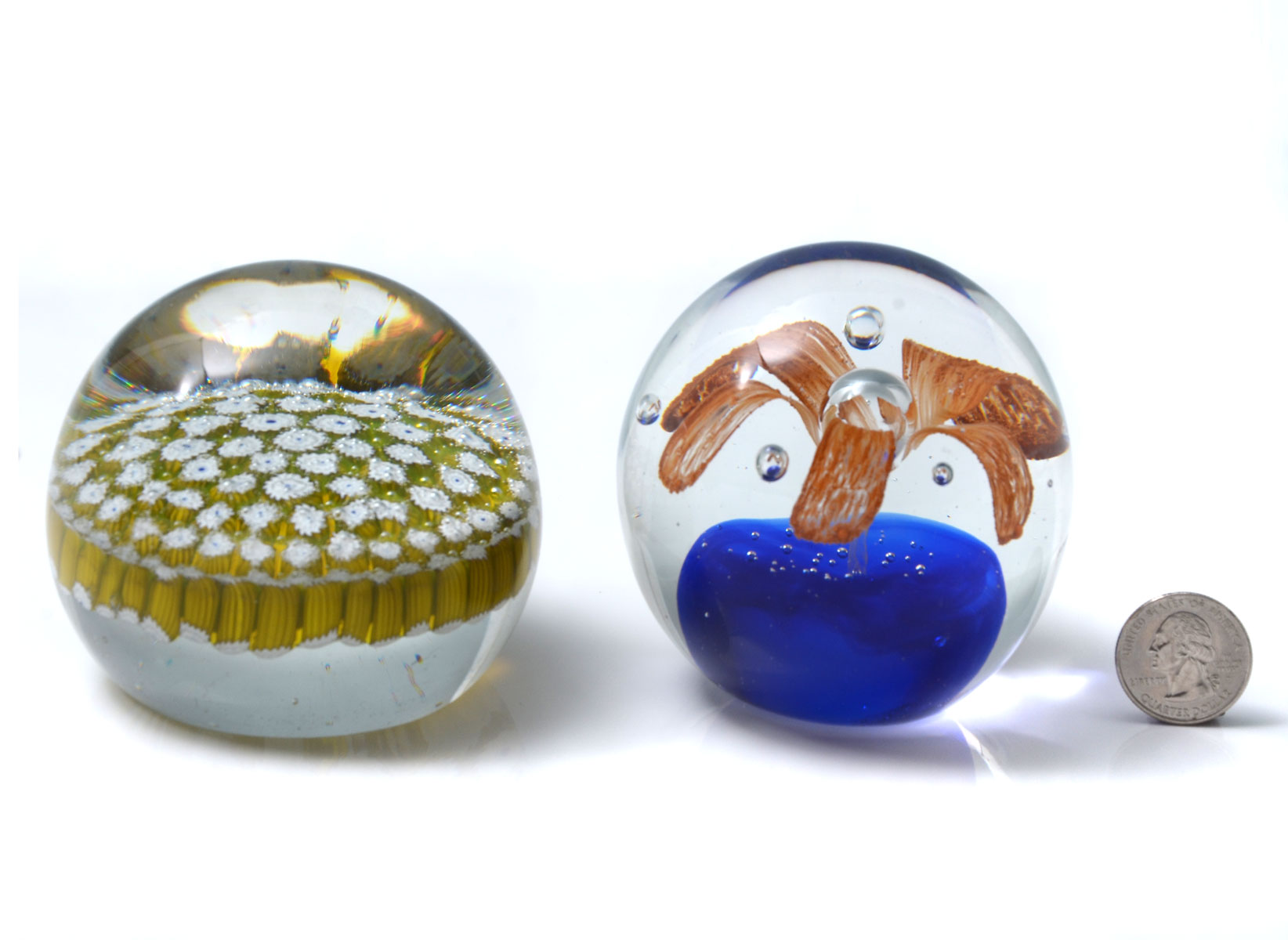 Appraisal: ITALIAN MURANO PAPERWEIGHTS Comprising - Signed Brovier Toso Millefiori paperweight