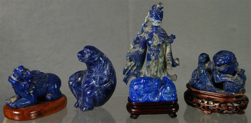 Appraisal: assorted lapis lazuli figural carvings tallest Estimate -