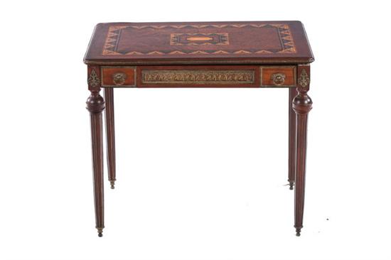 Appraisal: CONTINENTAL NEOCLASSICAL PARQUETRY AND MARQUETRY INLAID MIXED WOOD WRITING TABLE