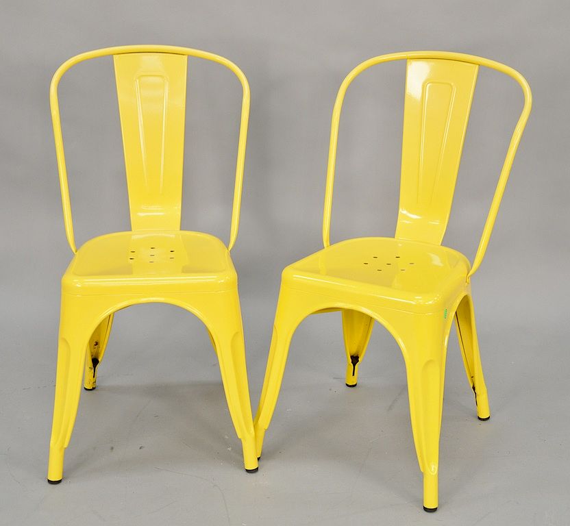 Appraisal: Set of eight metal painted side chairs Set of eight