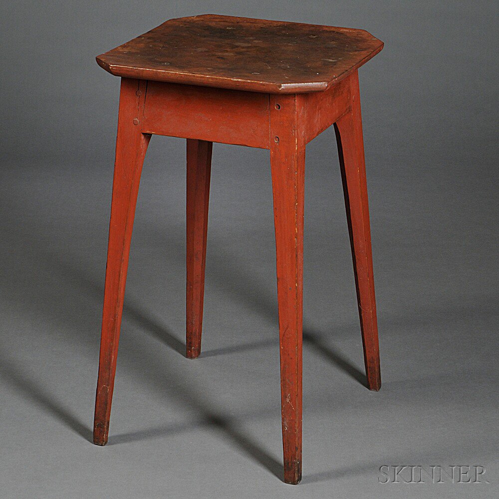 Appraisal: Federal Red-painted Cherry Stand probably New England early th century