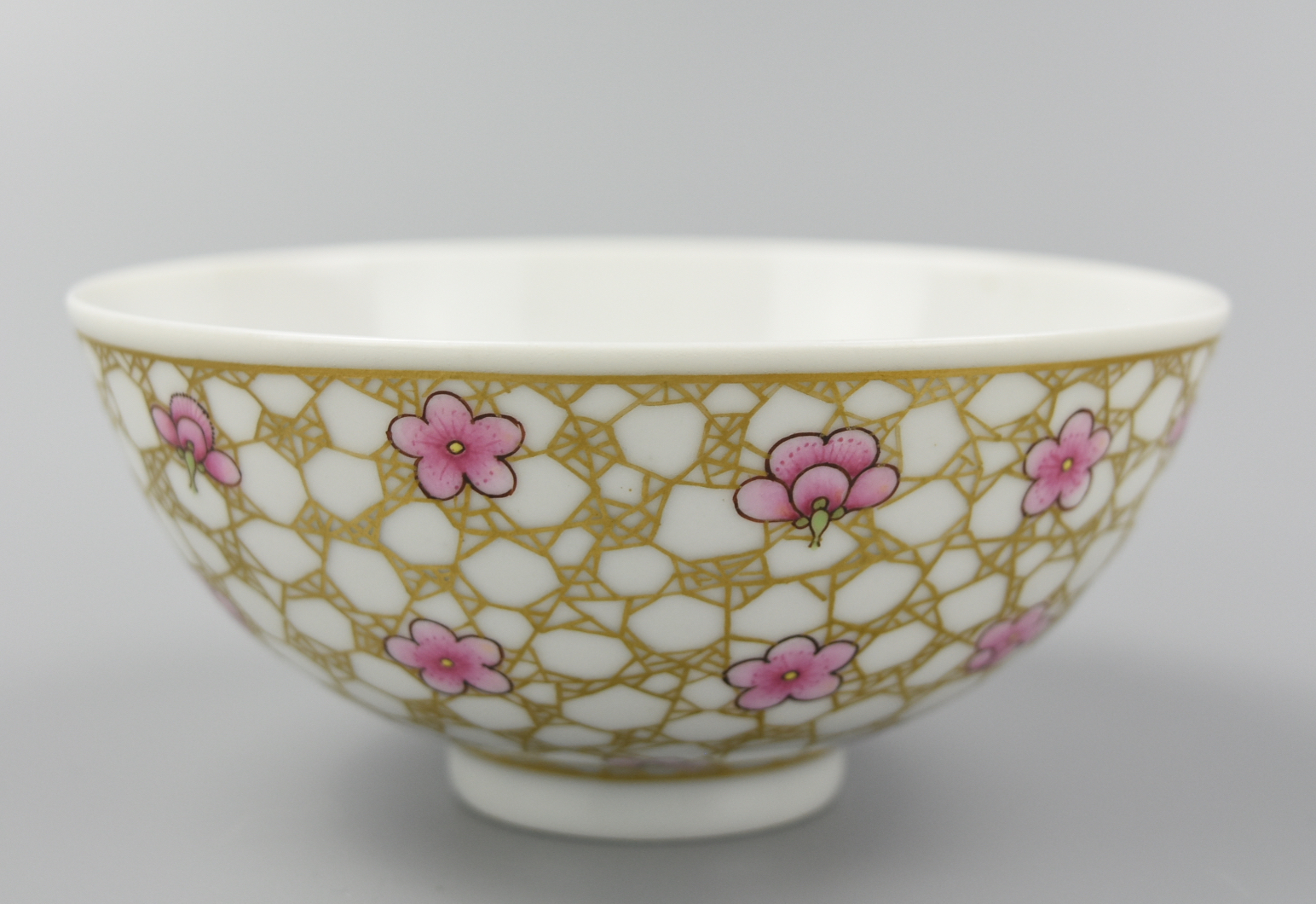 Appraisal: CHINESE FAMILLE ROSE GILDED BOWL W PLUM FLOWER bowl decorated