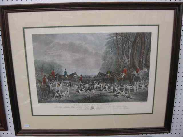 Appraisal: Fox Hunt Lithograph ''The Meet at Blagdon'' image area ''