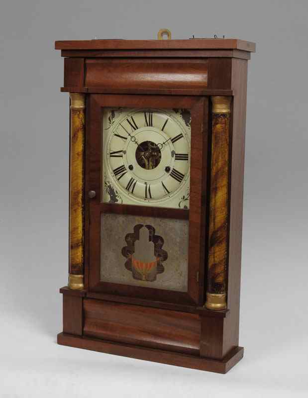 Appraisal: SETH THOMAS REVERSE PAINTED WALL CLOCK Mahogany case with paint