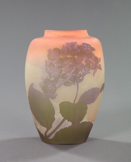 Appraisal: Fine Emile Galle French - Cameo-Cut Glass Vase fourth quarter