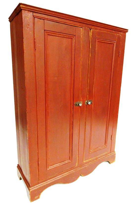 Appraisal: th C pantry cabinet early red paint two side by