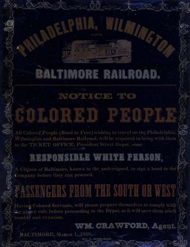 Appraisal: AN EXTRAORDINARY BROADSIDE ANNOUNCEMENT Philadelphia Wilmington Baltimore Railroad Notice to