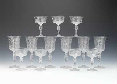 Appraisal: Group of Cut Crystal Stemware Possibly Webb Including thirteen pieces