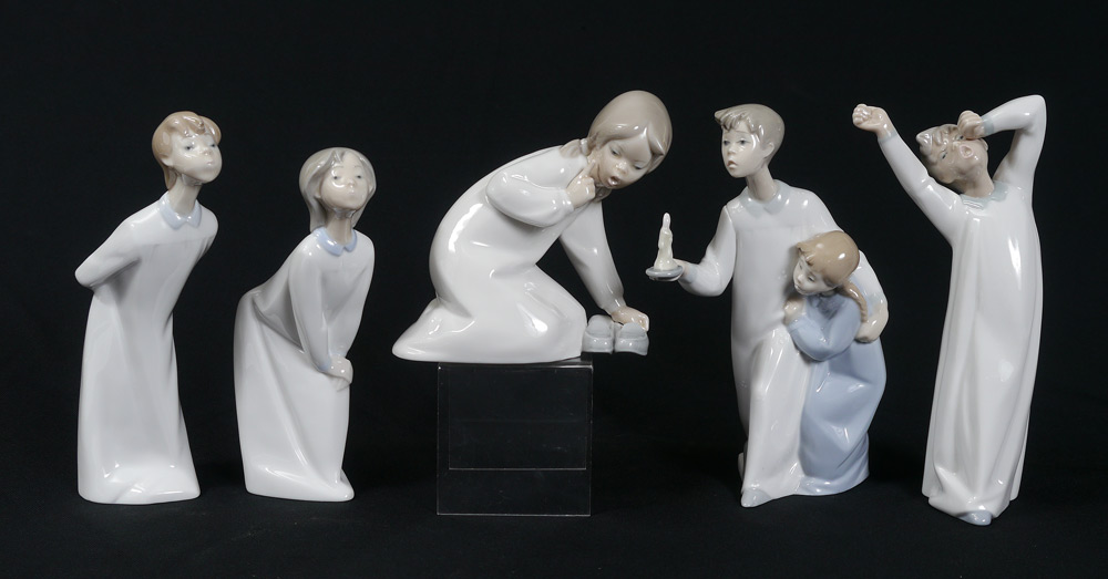 Appraisal: LLADRO PORCELAIN FIGURINES Little Girl with Slippers Vincente Martinez sculptor