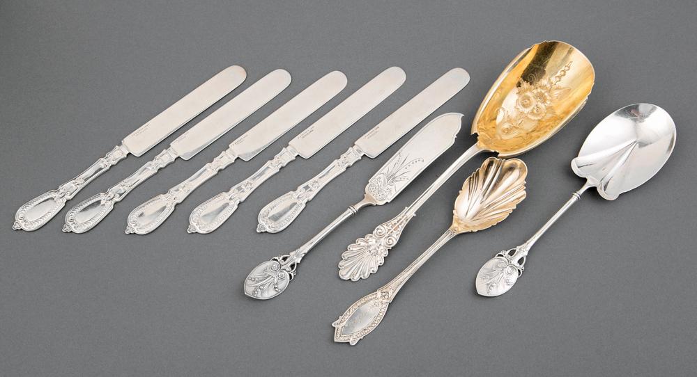 Appraisal: Group of American Victorian Coin and Sterling Silver Flatware th