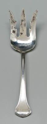 Appraisal: Arthur Stone sterling cold meat fork scroll handle designer and