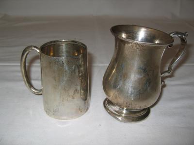 Appraisal: A CHRISTENING MUG of baluster form with acanthus leaf capped