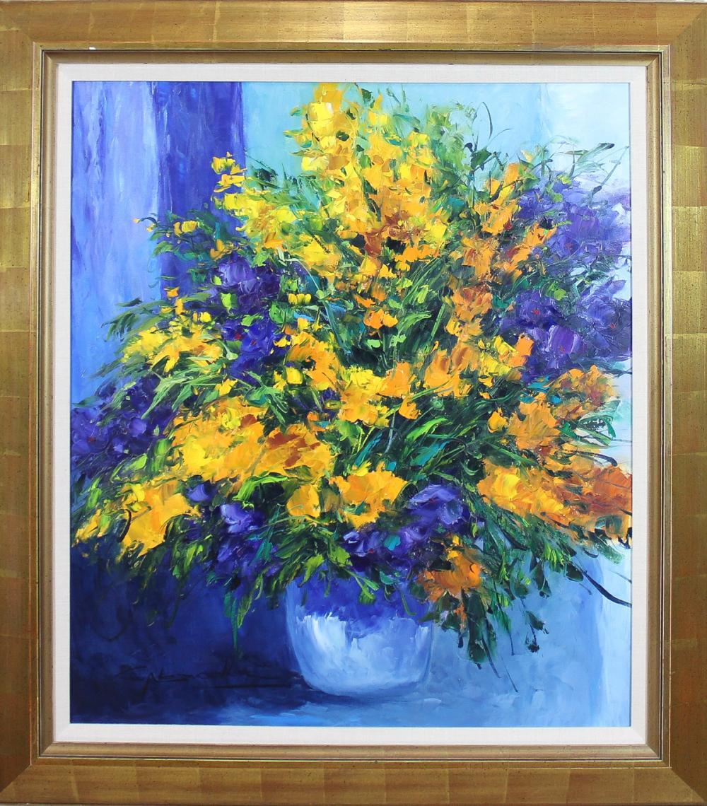 Appraisal: CHRISTIAN NESVADBA Austria - oil on canvas floral still-life Signed