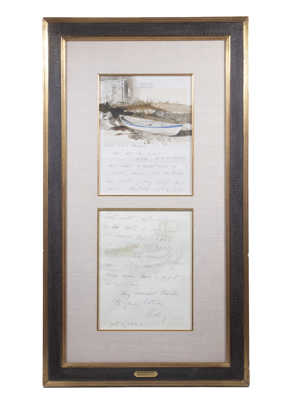 Appraisal: ANDREW NEWELL WYETH PA ME - An Illustrated Letter to