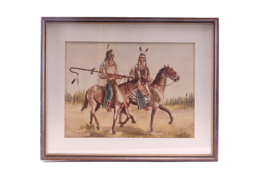 Appraisal: Paul Surber B - Native American Gouache Featured in this