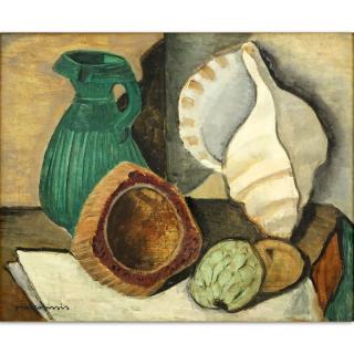 Appraisal: Attributed to Louis Marcoussis French - Oil on cardboard Still