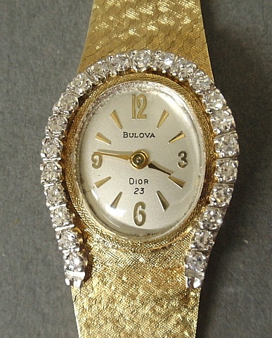 Appraisal: - Ladies k Dior Bulova watch and band the face